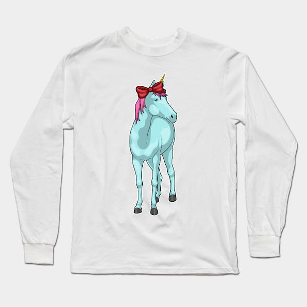 Unicorn Ribbon Long Sleeve T-Shirt by Markus Schnabel